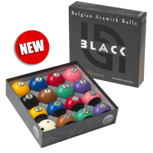 ARAMITH Tournament BLACK Pool Ball Set with Duramith™ Technology